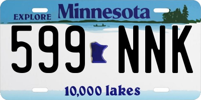 MN license plate 599NNK