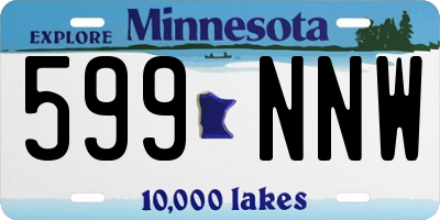MN license plate 599NNW