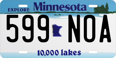 MN license plate 599NOA
