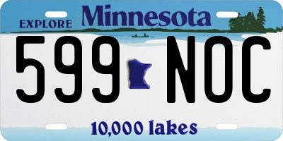 MN license plate 599NOC
