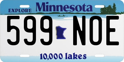 MN license plate 599NOE