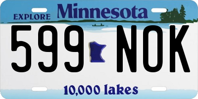 MN license plate 599NOK