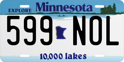 MN license plate 599NOL