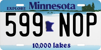 MN license plate 599NOP