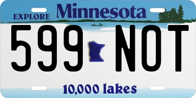 MN license plate 599NOT