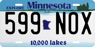 MN license plate 599NOX