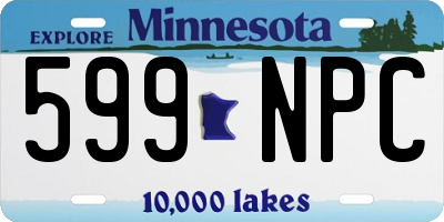 MN license plate 599NPC