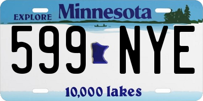 MN license plate 599NYE