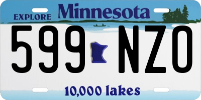 MN license plate 599NZO