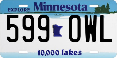 MN license plate 599OWL