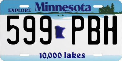 MN license plate 599PBH