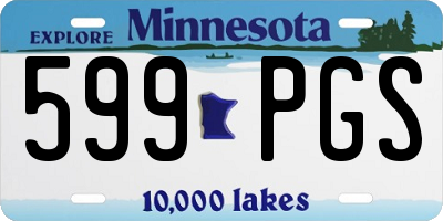 MN license plate 599PGS