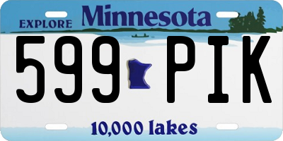 MN license plate 599PIK