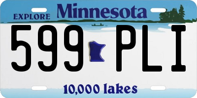 MN license plate 599PLI