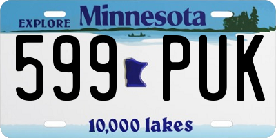 MN license plate 599PUK