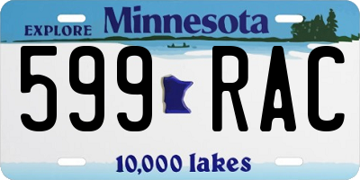 MN license plate 599RAC