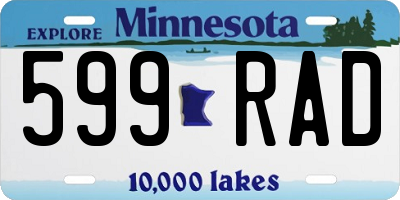 MN license plate 599RAD