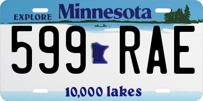 MN license plate 599RAE