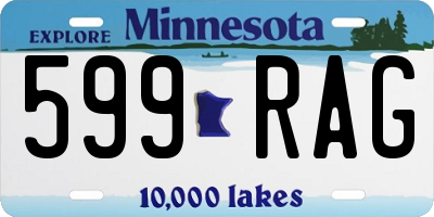 MN license plate 599RAG