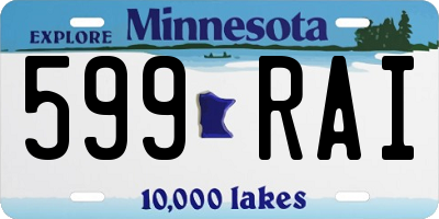 MN license plate 599RAI