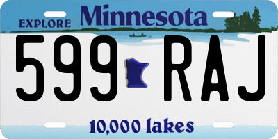 MN license plate 599RAJ