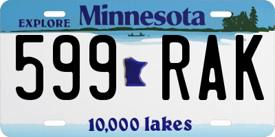MN license plate 599RAK