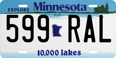 MN license plate 599RAL