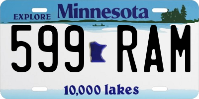 MN license plate 599RAM