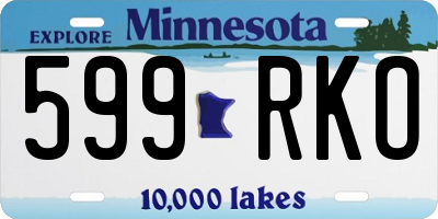 MN license plate 599RKO