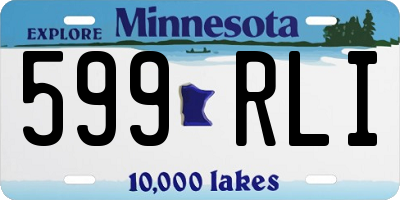 MN license plate 599RLI