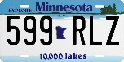 MN license plate 599RLZ