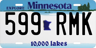 MN license plate 599RMK
