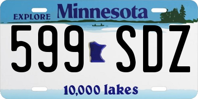 MN license plate 599SDZ