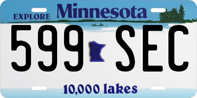 MN license plate 599SEC