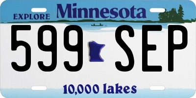 MN license plate 599SEP