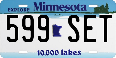 MN license plate 599SET