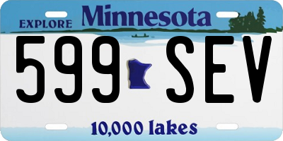 MN license plate 599SEV