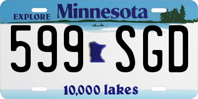 MN license plate 599SGD