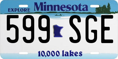 MN license plate 599SGE