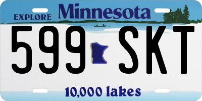 MN license plate 599SKT