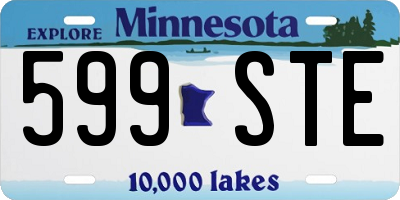 MN license plate 599STE