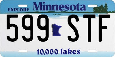 MN license plate 599STF