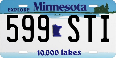 MN license plate 599STI