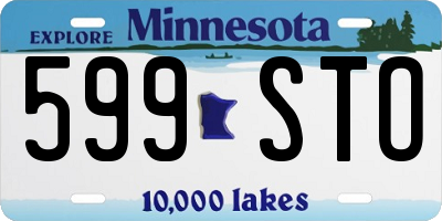 MN license plate 599STO