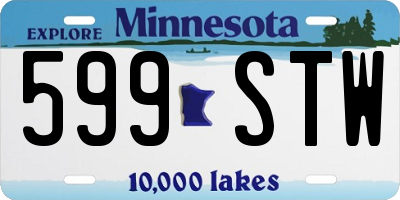 MN license plate 599STW