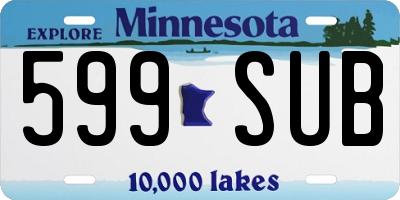 MN license plate 599SUB