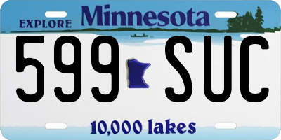MN license plate 599SUC
