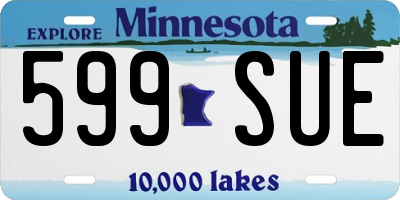 MN license plate 599SUE