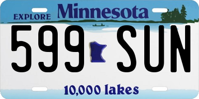 MN license plate 599SUN