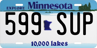 MN license plate 599SUP